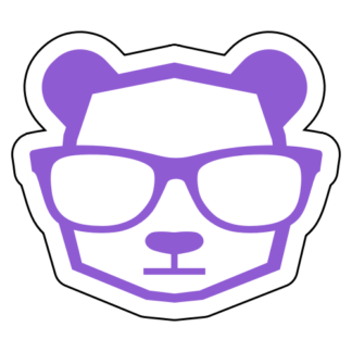 Intellectual Panda Wearing Glasses Sticker (Lavender)